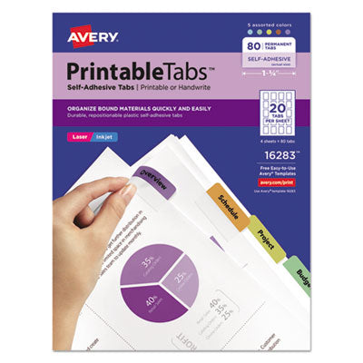 AVE16283 TAB,PRTBL1-3/4",AST,80/PK