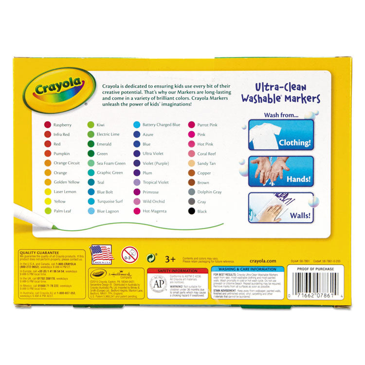 Ultra-Clean Washable Markers, Fine Bullet Tip, Assorted Colors, 40/Set