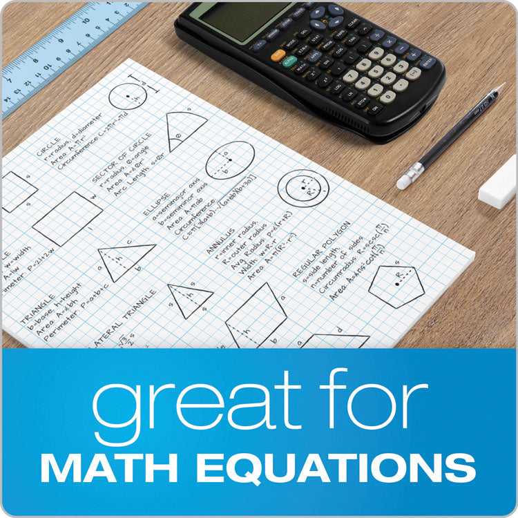 Cross Section Pads, Quadrille Rule (10 sq/in, 1 sq/in), (50) White 8.5 x 11 Sheets