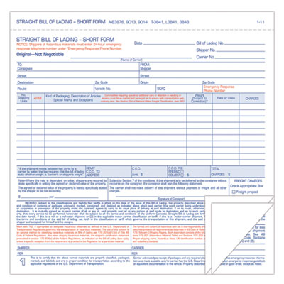 TOPL3841 FORM,BILL/LADING,SHRT,TRI