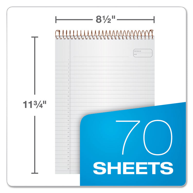 Gold Fibre Wirebound Project Notes Pad, Green Cover, Project-Management Format, (70) White 8.5 x 11 Sheets