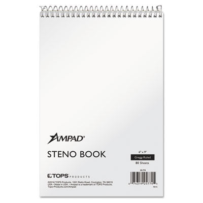 TOP25774 BOOK,STENO,80SH,WHT,RECY