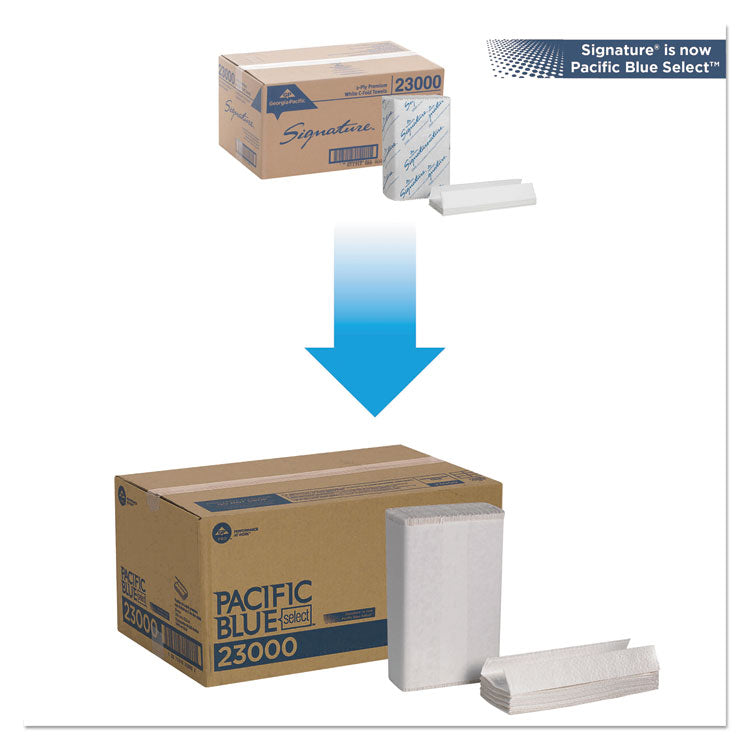 Pacific Blue Select C-Fold Paper Towels, 2-Ply, 10.1 x 12.7, White, 120/Pack, 12 Packs/Carton