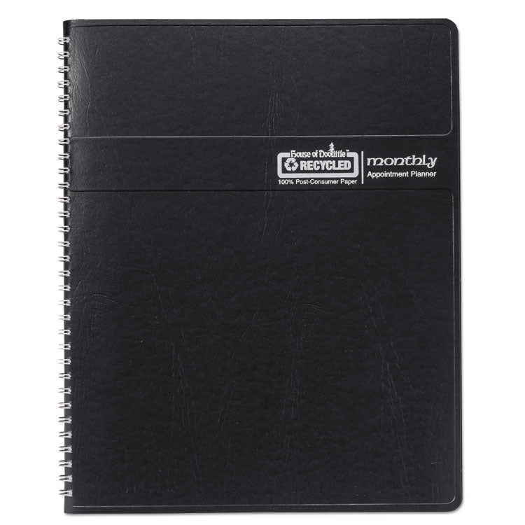 14-Month Recycled Ruled Monthly Planner, 8.75 x 6.78, Black Cover, 14-Month: Dec 2025 to Jan 2027