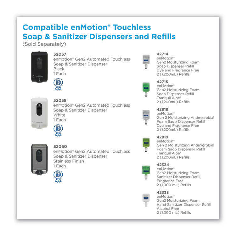 GP enMotion Automated Touchless Antimicrobial Foam Soap Refill, Unscented, 1,200 mL, 2/Carton