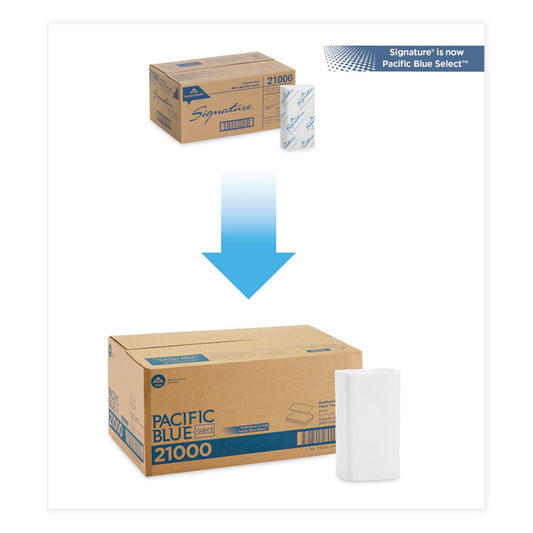 Pacific Blue Select Multi-Fold 2-Ply Paper Towel, 9.2 x 9.4, White, 125/Pack, 16 Packs/Carton