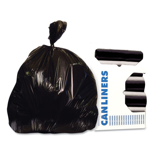 Reprocessed Resin Can Liners, 56 gal, 2 mil, 43" x 47", Black, 100/Carton