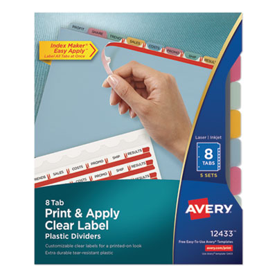AVE12433 DIVIDER,IM TRANS 8TAB,AST