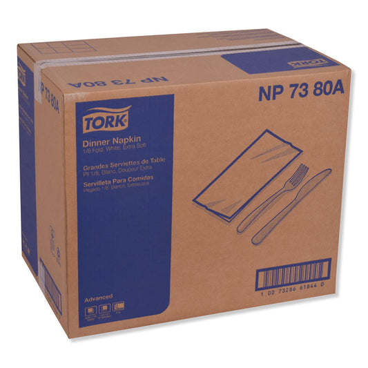 Advanced Dinner Napkin, 3-Ply, 17 x 16.12, 1/8 Fold, White,1,740/Carton