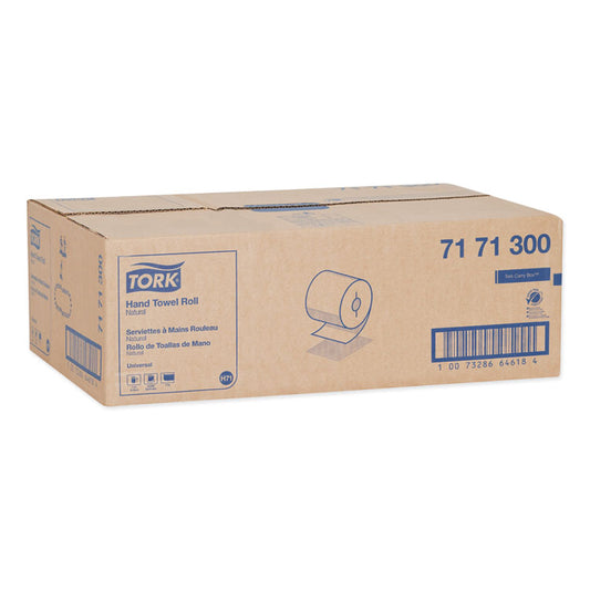 Universal Hand Towel Roll, Notched, 1-Ply, 7.5" x 800 ft, Natural, 6 Rolls/Carton