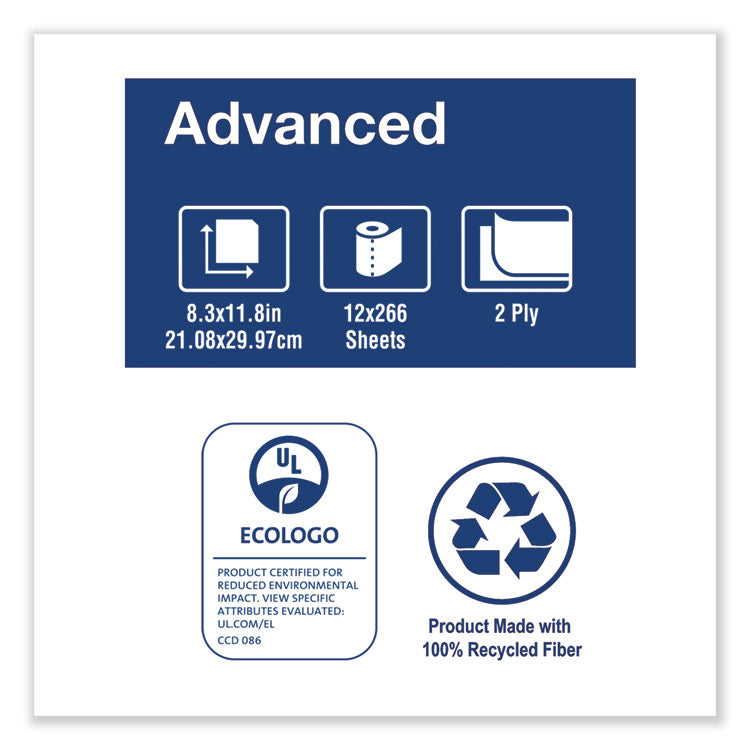Advanced Soft Mini Centerfeed Hand Towel, 2-Ply, 8.3 x 11.8, 266/Roll, 12 Rolls/Carton