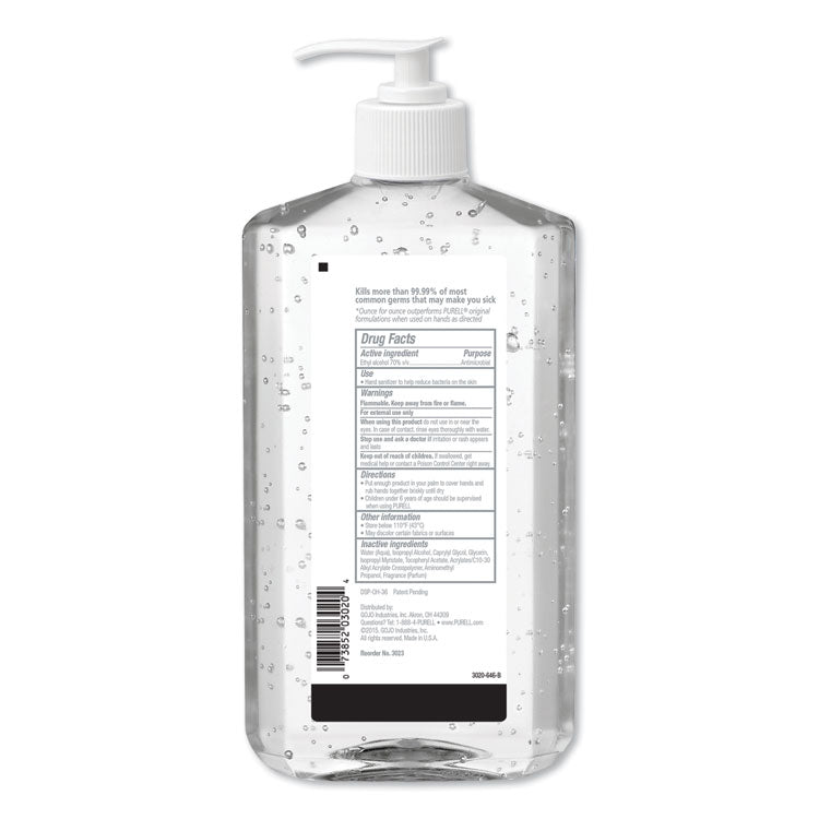 Advanced Hand Sanitizer Refreshing Gel, 20 oz Pump Bottle, Clean Scent (Each)
