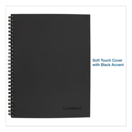 Wirebound Business Notebook, 1-Subject, Wide/Legal Rule, Black Linen Cover, (80) 11 x 8.5 Sheets