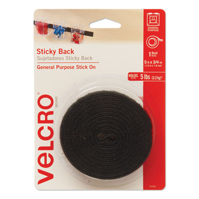 VEK90086 TAPE,STKY-BK,3/4"X5',BK