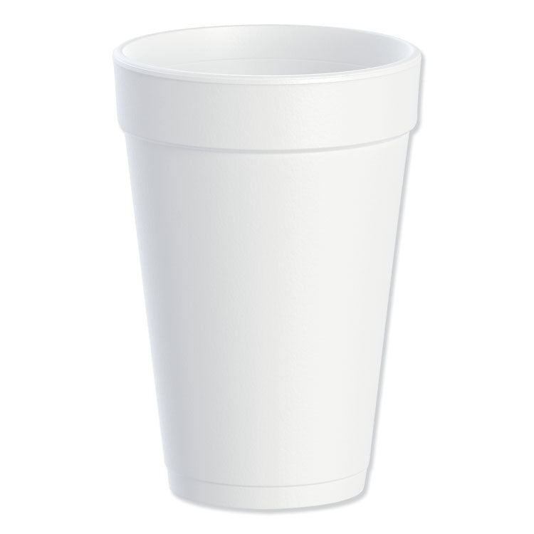 Foam Drink Cups, 16 oz., White, 25/Bag, 40 Bags/Carton