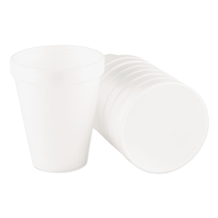 Foam Drink Cups, 10 oz, White, 25/Bag, 40 Bags/Carton