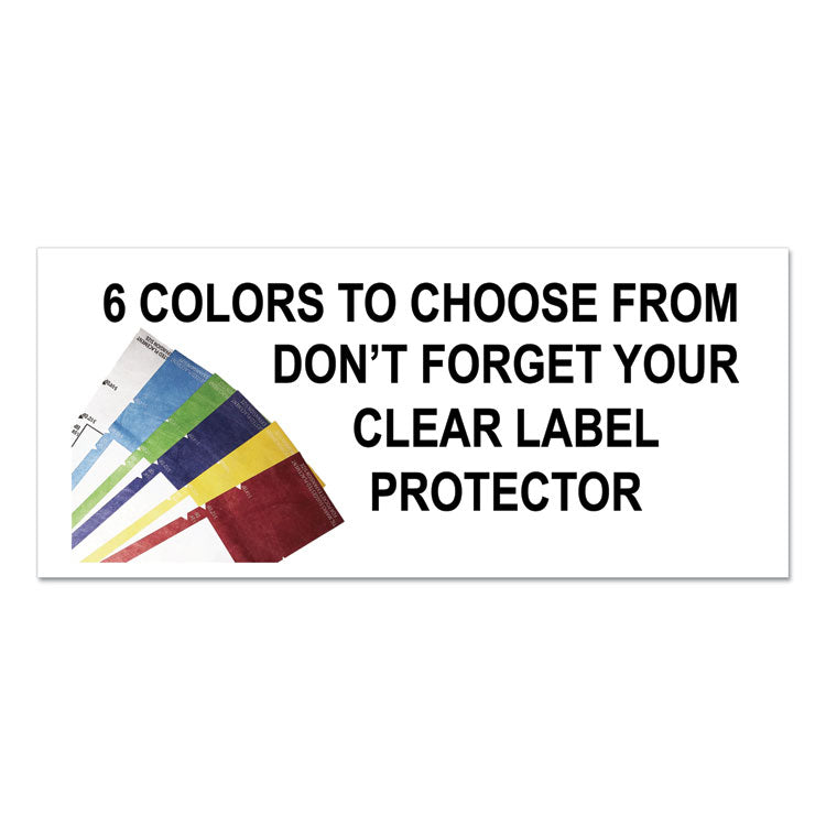 File Pocket Handles, 9.63 x 2, Green/White, 4/Sheet, 12 Sheets/Pack