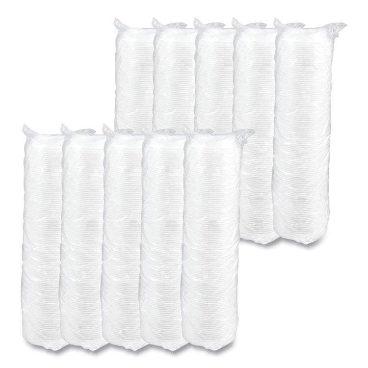 Optima Reclosable Lid, Fits 12 oz to 24 oz Hot Cups, Plastic, White, 100/Pack, 10 Packs/Carton