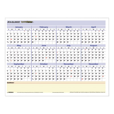 AAGPM550B28 CALENDAR,QUICKNOTES,YL