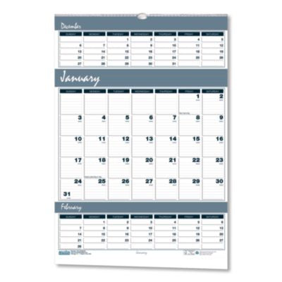 HOD343 CALENDAR,WALL,15.5X22,3MO