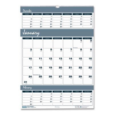 HOD342 CALENDAR,WALL,3MO,12X17