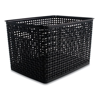 AVT36006 BIN,LG,PLASTIC,WEAVE,BK
