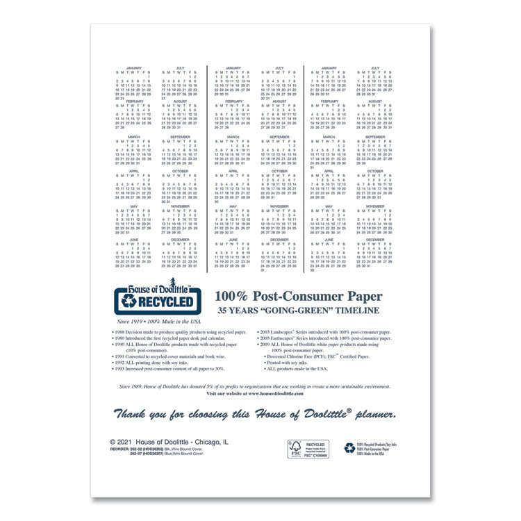 14-Month Recycled Ruled Monthly Planner, 11 x 8.5, Black Cover, 14-Month: Dec 2025 to Jan 2027
