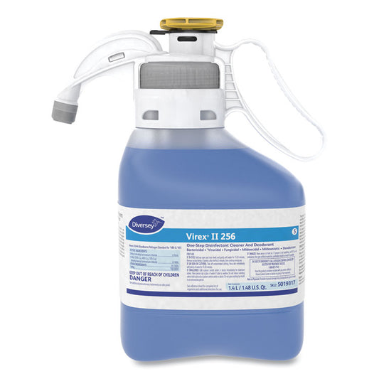 Virex II 256 One-Step Disinfectant Cleaner Deodorant, Mint Scent, 1.4 L SmartDose, 2/Carton
