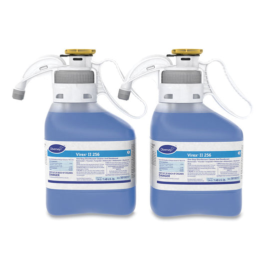 Virex II 256 One-Step Disinfectant Cleaner Deodorant, Mint Scent, 1.4 L SmartDose, 2/Carton