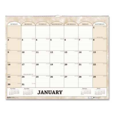 HOD319 CALENDAR,MONTHLY, WALL