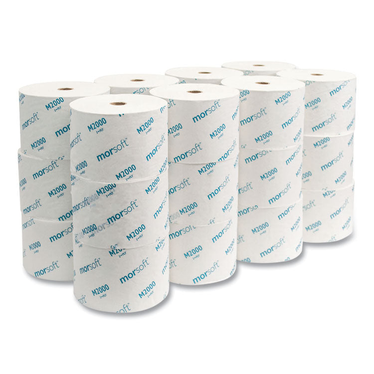 Small Core Bath Tissue, Septic Safe, 1-Ply, White, 2,000 Sheets/Roll, 24 Rolls/Carton