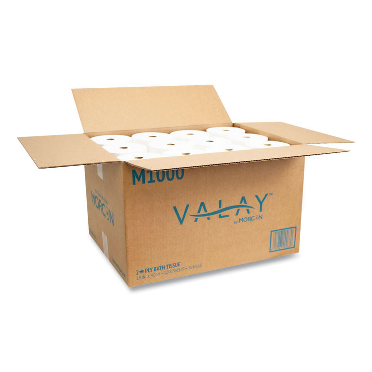 Small Core Bath Tissue, Septic Safe, 2-Ply, White, 1,000 Sheets/Roll, 36 Rolls/Carton