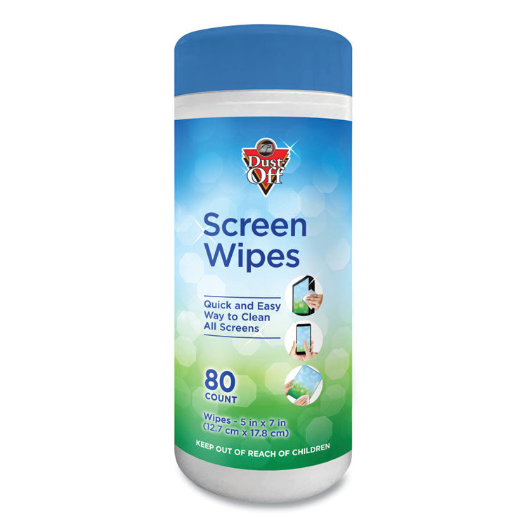 Premoistened Monitor Cleaning Wipes, Cloth, 5 x 7, Citrus, White, 80/Tub