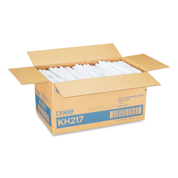 Plastic Cutlery, Heavyweight Knife, 7.5", White, 1,000/Carton