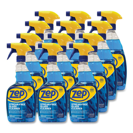 Streak-Free Glass Cleaner, 32 oz Spray Bottle, 12/Carton