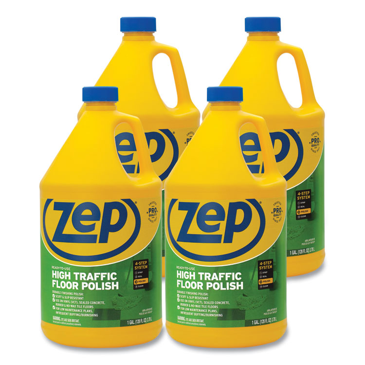 High Traffic Floor Polish, 1 gal Bottle, 4/Carton