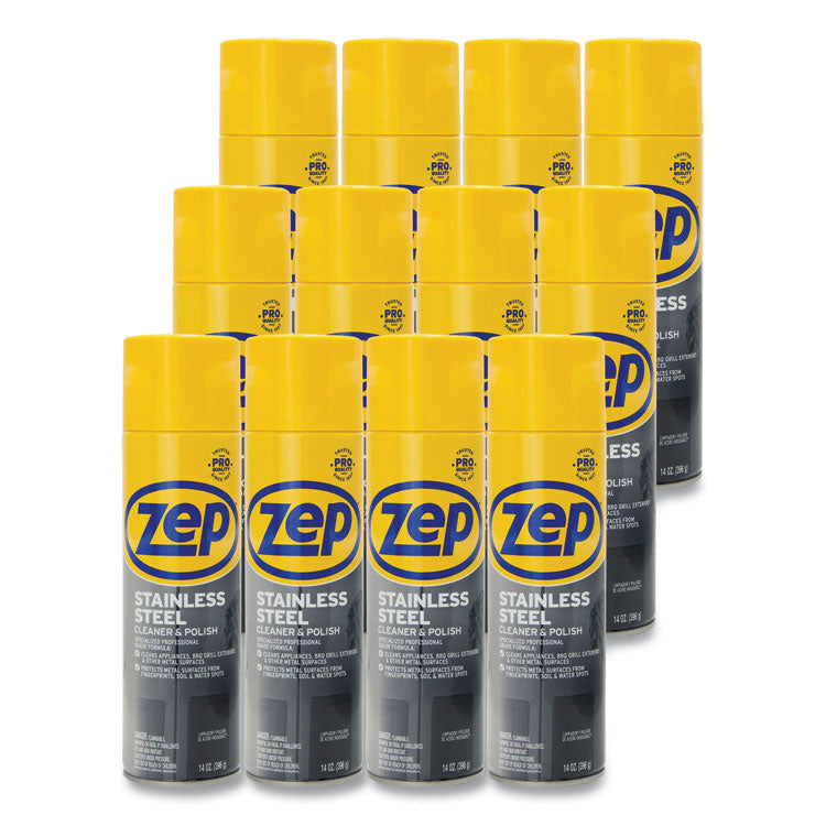 Stainless Steel Polish, 14 oz Aerosol Spray, 12/Carton