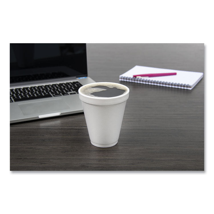 Foam Drink Cups, 12 oz, Squat, White, 1,000/Carton