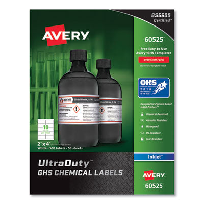 AVE60525 LABEL,GHS,INKJET,10UP,WH
