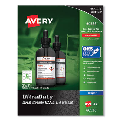 AVE60526 LABEL,GHS,INKJET,12UP,WH