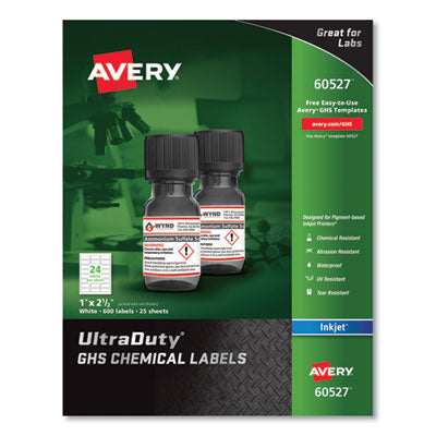 AVE60527 LABEL,GHS,INKJT,600/PK,WH