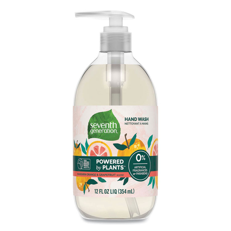 Natural Hand Wash, Mandarin Orange and Grapefruit Scent, 12 oz, 8/Carton
