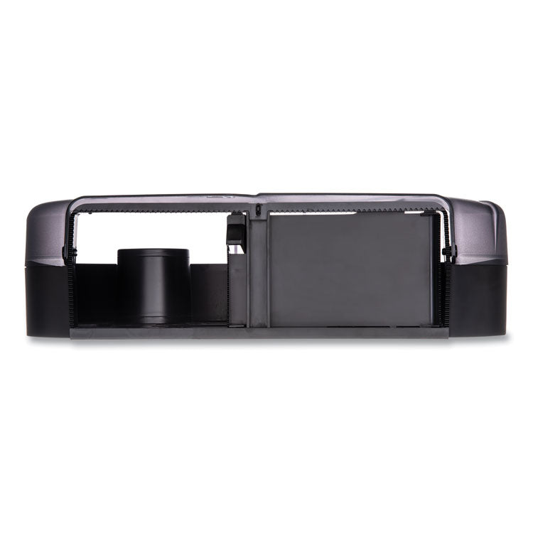 Twin 9" JBT Toilet Tissue Dispenser, Oceans, 19 x 5.25 x 12, Transparent Black Pearl