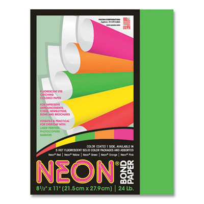 PAC104317 PAPER,NEON,8.5X11,100,GN