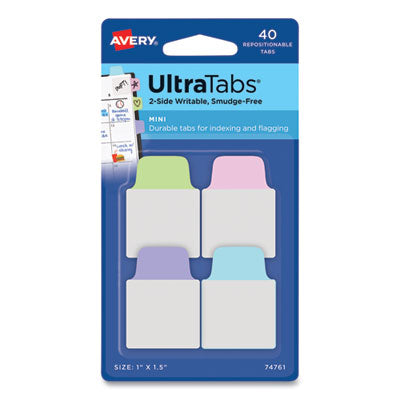 AVE74761 TAB,POLY,PSTL,40/PK,AST
