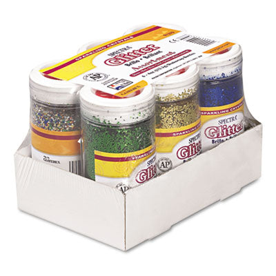 PAC91370 GLITTER,4OZ,6COLR/PK,ASST