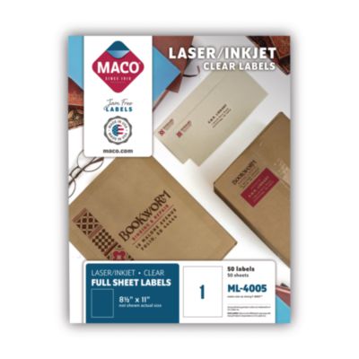MACML4005 LABEL,LASER,8.5X11,CLR