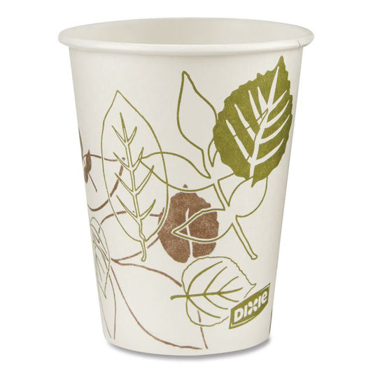 Pathways Paper Hot Cups, 8 oz, White/Brown, 50/Sleeve, 20 Sleeves/Carton