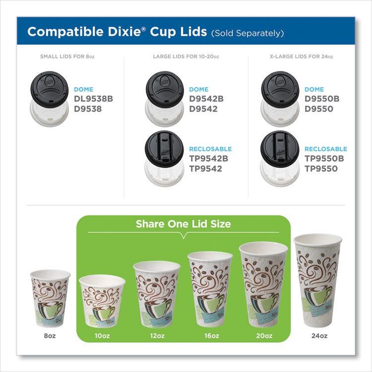 PerfecTouch Paper Hot Cups, 8 oz, Coffee Haze Design, 25/Sleeve, 20 Sleeves/Carton