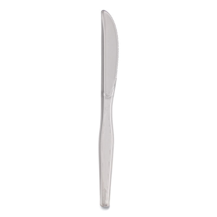 Heavyweight Polystyrene Cutlery, Knife, Plastic, Clear, 1,000/Carton